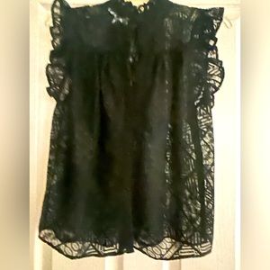 Frame Black Lace Top